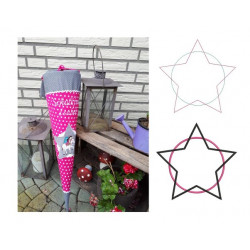 Stickdatei - Stern im Kreis - in Satin, Doodle & Fransenappli